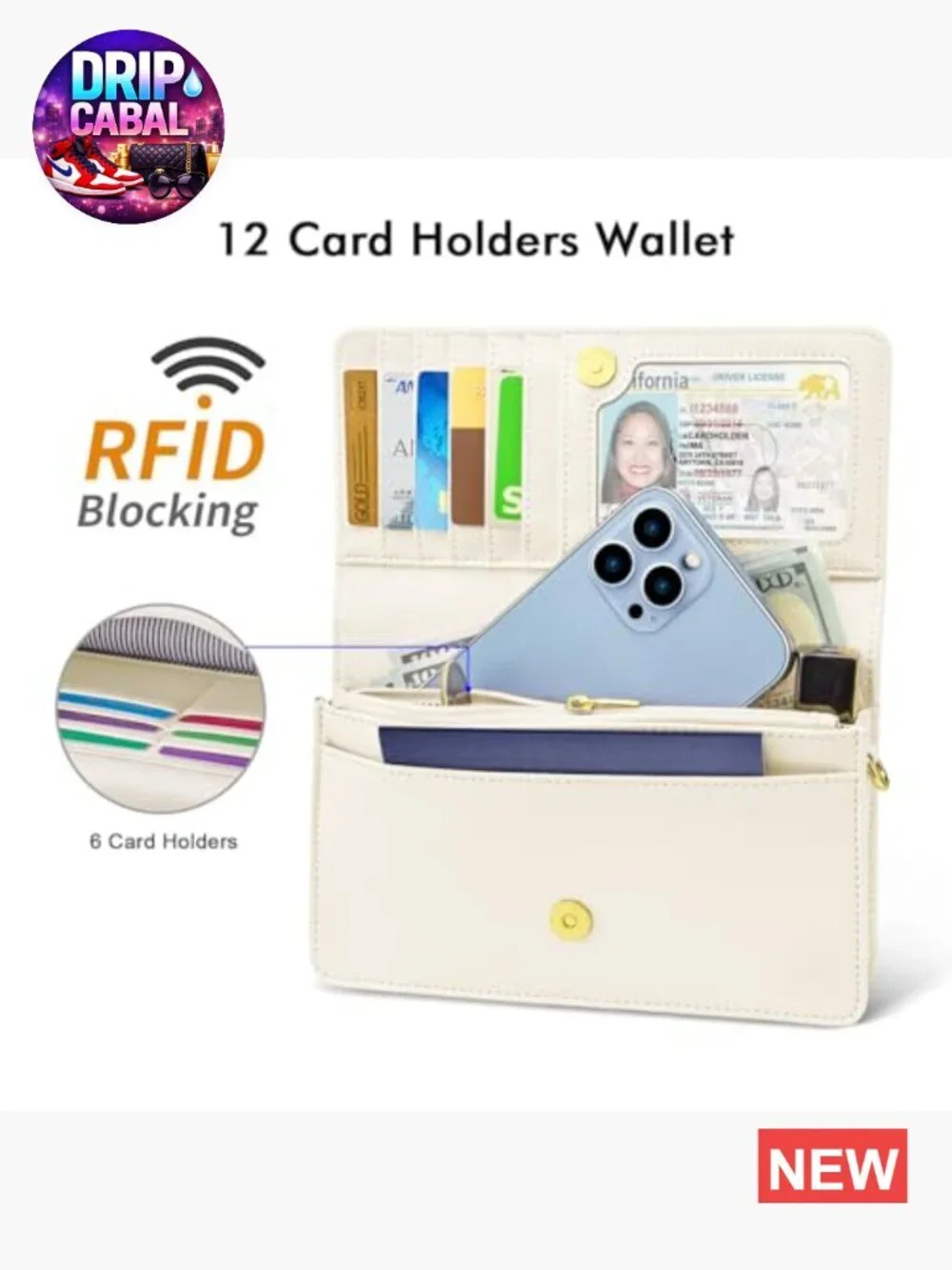 Leather Crossbody Bag with Card Slots Lightweight Wristlet Wallet